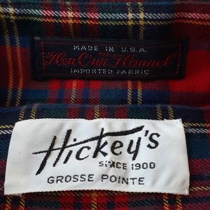 Hickey's Grosse Pointe Plaid Flannel Long Sleeve L